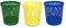 TIENDA EURASIA - 3 Papeleras de Plastico, 3 colores Amarillo, Azul y Verde, 28x29cm, Material Reciclable, Diseño Hueco Moderno, Oficina y Hogar, Papelera para Escritorio, Cubo Portatil