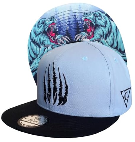 Capiche [99+ Designs] Blaue Snapback Hut, Polar Bear, Snapback Caps, Snapcap, Basecap Snapback Herren, Damenmützen Winter, Farbwechsel Baseballkappe, Arktisches Thema, Einzigartiges Geschenk