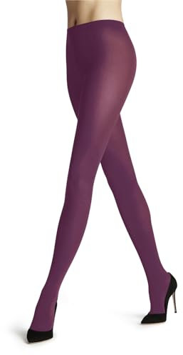 FALKE Cotton Touch W Ti Coprenti Tinta Unita, Collant Donna, Viola Hibiscus 8807, L