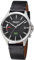 REGENT Herrenuhr Solaruhr mit Lederarmband 41 mm Quarz Analog Schwarz F-1550