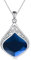 YAFEINI Saphir Kette Sterling Silber Blauer Stein Tropfen Anhänger Halskette mit irischem keltischem Knoten Schmuck Geschenke für Damen und Mädchen