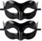 GWAWG Lot de 2 masques vénitiens noirs pour bal masqué pour homme et Mardi Gras