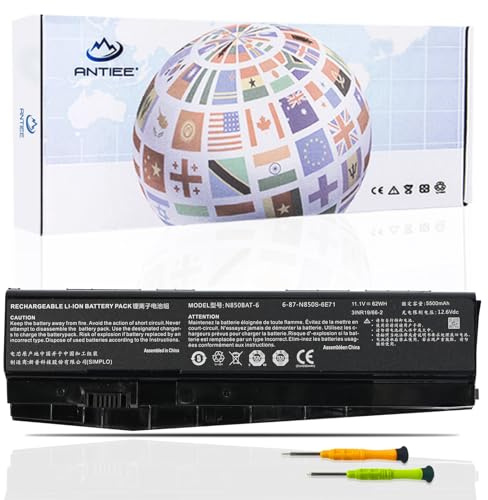 ANTIEE Akku N850BAT-6 für Clevo N850 N870HK1 N870HJ1 N870HJ N850HJ N850HJ1 N850HN N850HK N850HK1 N870HC N850EK1 N850EL N850EL N8550EL N8550EL N8550EL N8550 0EZ N8 N850HP6 N855HJ N857HK N857HK1 N871EJ1