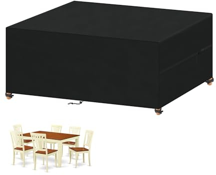 VANSHEIM Housse Protection Mobilier de Jardin Housse Salon de Jardin Exterieur Housse Protection Table Jardin Impermeable Bâche Table Jardin 420D Tissu Oxford Housse de Protection 170x110x75cm