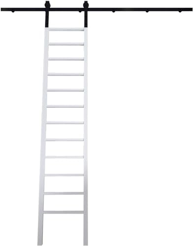 Schiebe Bibliotheksleiter Hardware Schienen-Set schwarz für Zuhause, Loft, und Bibliothek – keine Leiter im Lieferumfang enthalten