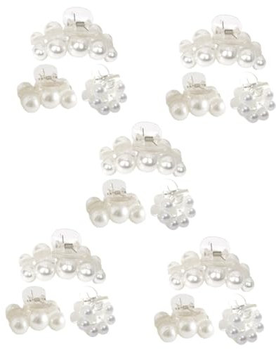 FRCOLOR 15 fermagli trasparenti per capelli molto spessi, mollette trasparenti per capelli di perle, fermagli per capelli con perline artiglio