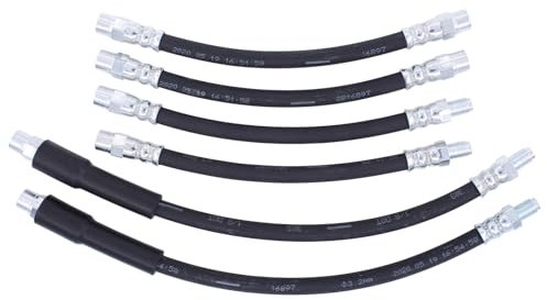 Bremsschlauch Satz Bremsleitung Bremsschläuche Bremsleitungen Bremssystem Gummischlauch Bremsrohr am Bremssattel vorne hinten Bremsscheiben innen am Sattel links und rechts für 3er E30 1982-1994