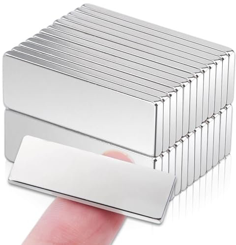 22 Stück Neodym Magnet Rechteckig, Extra Starke Magnete Magneten Starker Halt, 30x10x2mm Neodym Magnete Extra Stark, Magneten Kühlschrank Set Magnete für Whiteboard, Kleine Magnete Zum Pinnwand