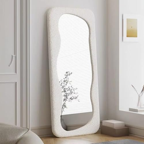 Milton & Oldbrook Bouclette Miroir sur Pied 77 x 180 cm Bilbao Blanc