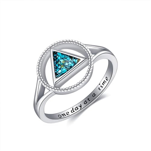 ONEFINITY Nüchternheitsringe, 925er-Sterlingsilber, Nüchternheitsgeschenke für Frauen, AA Alkoholiker, Anonyme Narkotiker, Anonymer Ring, Karma-Ring, Geschenke, Schmuck für Damen, Herren, Größe 9