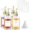Sunal Kaffee Sirup Spender,4er Pack Golden Glas Sirup Spender,500ml/16,9 oz Pump Flasche mit 36 wasserdichten Etiketten und 1 Silikon Trichter