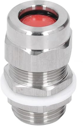 IP66 Water Proof Armoured Cable Connector Cord Grip, Stainless Steel G1/2, Adjustable Lock Nut Strain Relief Cable Glands Kit, 304, NPT Nylon Gaskets for Indoor and Outdoor