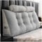 ZTGL Lang Keilkissen Rückenlehne Kissen Großes Rückenkissen Wandkissen Lesekissen mit Nackenstüzkissen Lendenkissen für Bett Kopfteil Gepolstert mit Waschbar Bezug,Light Gray,180cm (2 Pillows)