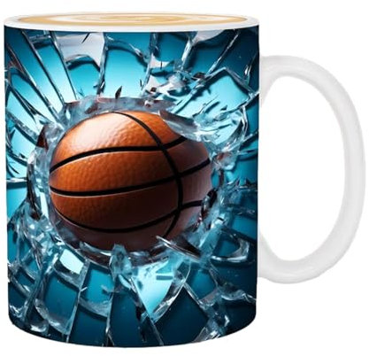 Hole in a Wall Mug,Flat Effect Ball Tumbler Portable | Novelty Ceramic Tea Cup Ceramic Mug for Birthday New Year Christmas Easter