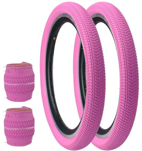 BALINGE 20 x 2,125 Fahrradreifen, 2 Stück, 20 Fahrradreifen, faltbarer Ersatzreifen, passend für die meisten Kinderfahrräder, BMX-Reifen 50,8 cm, 50,8 x 5,4 cm, Rosa-Lila