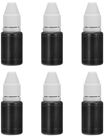 PATIKIL 0.33oz Refill Ink for Stamps and Ink Pads, 6Pcs 10ml Stamp Pad Ink Refill for Office Stamp Self Inking Stamp Date Stamp Scrapbooking, Black
