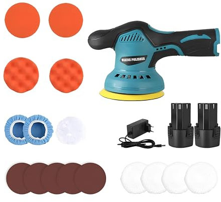 12V380W Máquina pulidora y enceradora con batería de litio, para reparar rayones, pequeña máquina excéntrica de carga doméstica, pulidora inalámbrica para automóviles