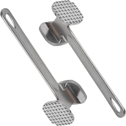2 PCS Meat Tenderizer, Meat Hammer, Sturdy Meat Hammer, Double Sided Heavy Duty Teeth Mallet, Heavy Duty Meat, Versatile Tender Meat Tenderisers, for Steak, Chicken, Cooking Enthusiasts