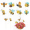 NHQZ 8 Stück Diamond Painting Biene Sets, Kinder und Erwachsene Gartendekoration für Draußen und Drinnen, Balkon Deko, Basteln Diamont Painting Geschenk für Mama und Kinder