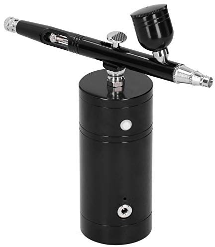 Airbrush Kit, Handheld Air Pump Design, Efficient Single-action Design, Aluminum Construction, Small and Practical Design, Simple Operate, with Rechargeable Compressor, for
