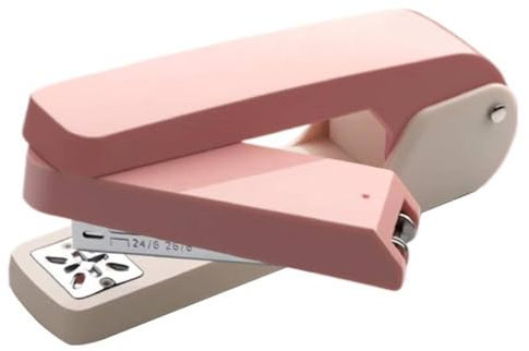 Swivel Head Desktop Stapler - 360 Degree Rotation Versatile Stapling, Swing-Arm Swivel Stapler, Booklets Reports and Presentations Clippers Tool (Pink)