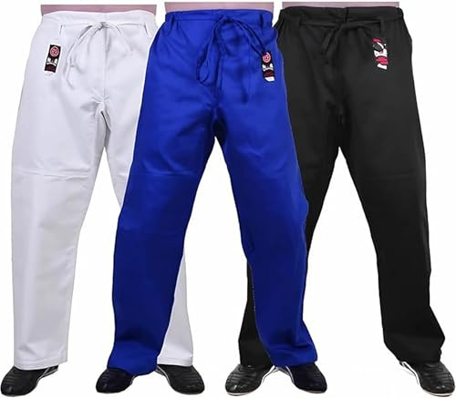 MAR | Martial Arts Judo Trousers, Black Brazilian Jiu Jitsu Uniform Trouser Bottoms Made from Ripstop Materials for Men & Women | Jiu Jitsu Bottoms Judo Gi Adult Aikido Suit (170cm)