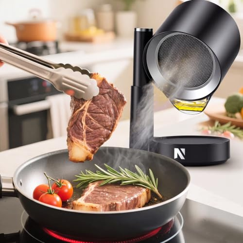 NEWTRY Campana extractora mini portátil 3 velocidades 2 filtros succión | Filtros lavables, 3600RPM, potente, compacto, ligero, versátil para cocina, autocaravana, camping, fácil de limpiar, duradero