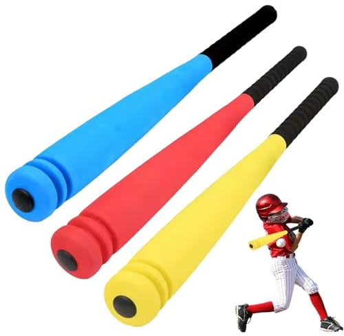 Xoeryoy 3 Pezzi di Mazza da Baseball per Bambini, Mazza da Baseball in Schiuma Eva da 21 Pollici con Palla per Regalo di Gioco all'aperto