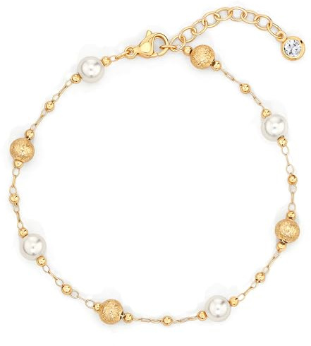 Jenosy Goldarmband für Frauen Armband mit gemischten Steinen 18 Karat vergoldet Handgefertigtes individuelles Perlenarmband