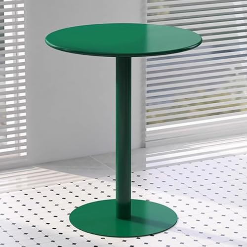WDWDW Compact Bistro Table with Cast Iron Base and Metal Top - Ideal for Milk Tea Cafes,Coffee Houses,and Space-Saving Pub Settings