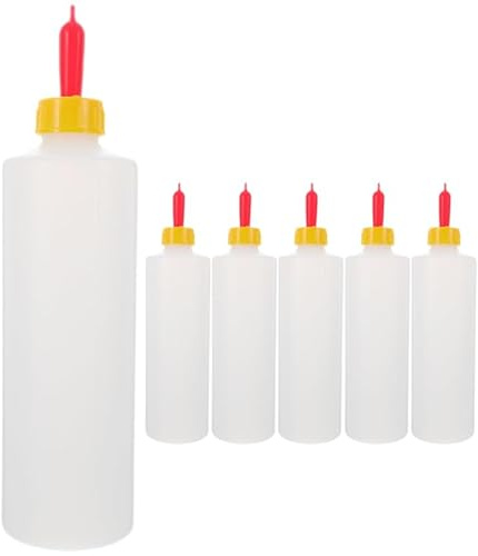 Angoily Lamb Feeding Bottles Set 6 Pack Mini Milk Bottles with 6 Nipples Goat Feeder Kit for Lambs Kids and Small Animals Farm Feeding Supplies Easy to Clean