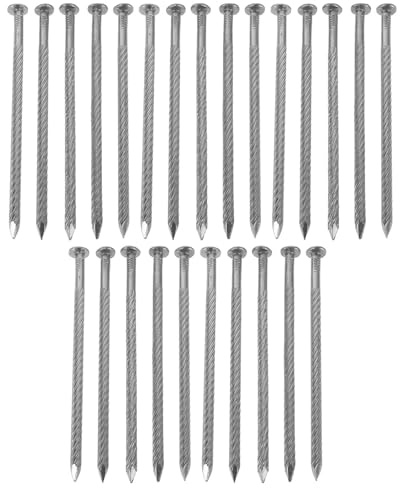 TOVINANNA 25pcs 125mm Stainless Steel Spiral Anchoring Nails for Garden Lawn Edging, Galvanized Metal Ground Stakes for Artificial Turf, Landscape Paver Fasteners, Outdoor Weed Barrier