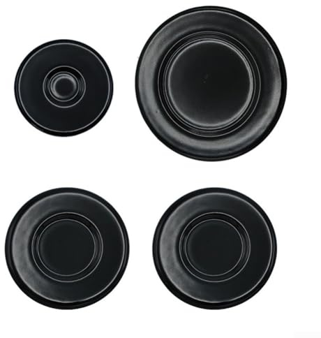 Set of 4 Gas Burner Cap Covers for SABAF Burners, Including Sizes 55mm, 75mm, and 100mm, Iron and Aluminum Material for Long Term Use (Concave)
