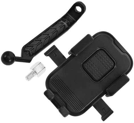 Ipetboom Support de Téléphone Portable pour Vélo à Fixation sur Potence, Support GPS Antivibration Noir Base Métallique, Rotation 360°, Compatible Motos, Scooters et VTT, pour Navigation