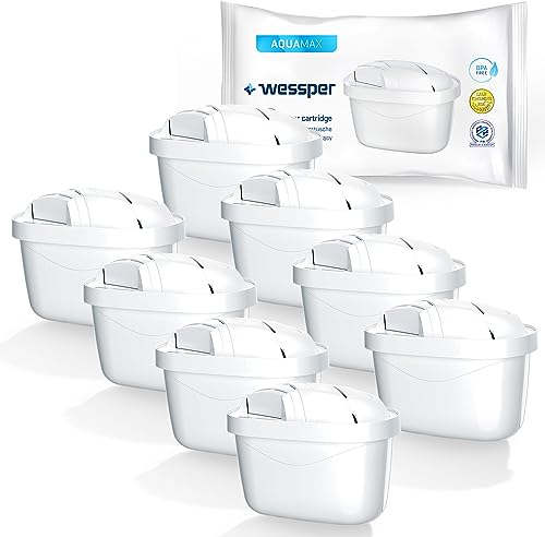 Wessper Cartuchos de Filtrado de Agua, Compatibles con BRITA maxtra, AmazonBasics, 8 Unidades