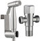 Tecmolog Ducha Bidet 2 Modos Mano Grifos Shattaf Pulverizador Acero Inoxidable Portatil para WC, con Soporte, Valvula Desviadora y Manguera 1.2m, WS024AF2