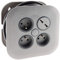 Zenitech - Haushaltsspule 3 Steckdosen 2P+E 16A + Schutzschalter + 2x USB - Grau - 7 Meter