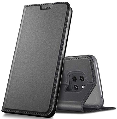 Verco Handyhülle für Mate 20 Pro, Premium Handy Flip Cover für Huawei Mate 20 Pro Hülle [integr. Magnet] Book Case PU Leder Tasche, Schwarz
