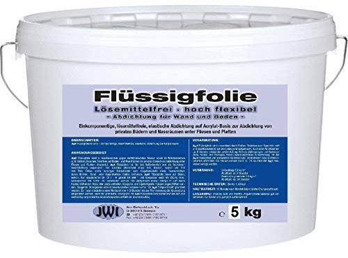 Dichtfolie flüssig Flüssigfolie Dusche Bad Duschabdichtung Fliesenabdichtung Hoch Flexibel 5 kg