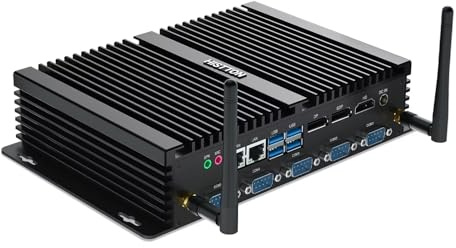 HISTTON 8ème Gén Mini PC, Industriel PC sans Ventilateur, Intel Core i7 8550U,DDR4 8Go RAM 256Go SSD, 2xLAN, 4xCOM RS232, 2xCOM RS232/485, HDMI 2.0, DP, EDP, LPT,Bluetooth,WiFi, Windows 11 Pro