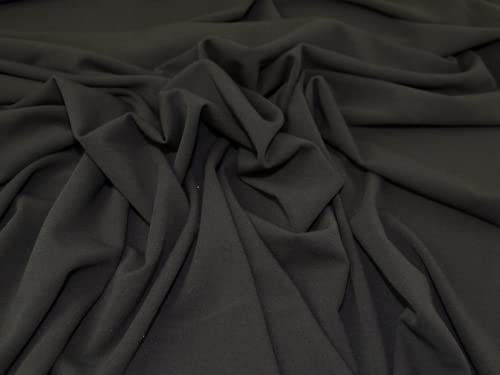 Minerva Crafts Scuba Crepe Stoff, Meterware, Schwarz