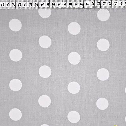 Pingianer 11,99€/m Punkte Grau Weiß, 200x160cm 100% Baumwolle Baumwollstoff Kinder Meterware Handwerken Nähen Stoff