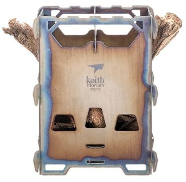Keith Ti2201 Poêle à bois en alliage de titane – Sac de rangement personnalisé inclus