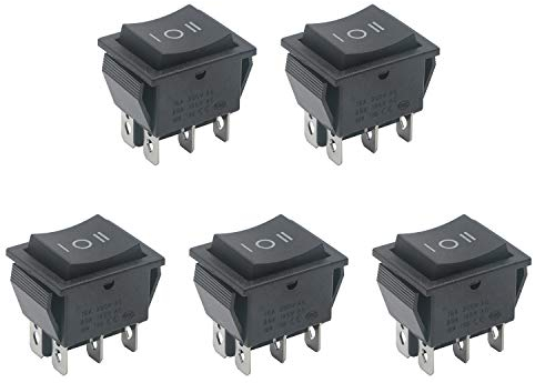 Pxyelec 16A DC Motor Polarity Wippschalter 5er Pack, Wipptaster für von Haushaltsgeräte