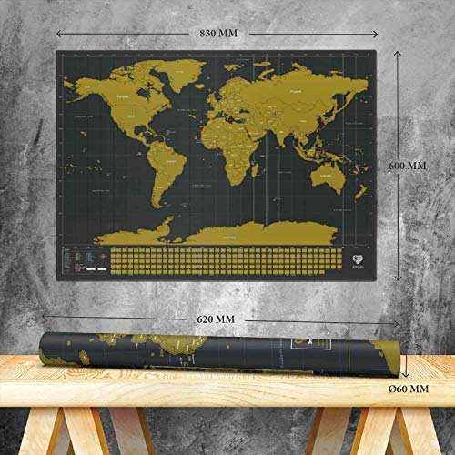 Smyla Rubbel-Weltkarte Entdecker Deluxe | Weltkarte zum Rubbeln - Rubbel Landkarte - Poster XXL zum Freirubbeln