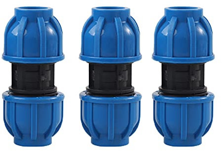 3Pcs PE Plastic 20mm to 20mm Straight Water Pipe Connector Pipe Connection Adapter Fitting
