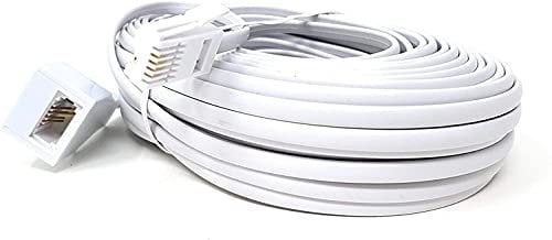 Maincore 15m BT to BT Extension 4 wire Flat Home Telephone Phone Cable Lead Cable (15m)