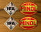 #939 / MINOL IFA Vintage Aufkleber Set je 9x7cm + 7x7cm VEB DDR Oldtimer Auto Sticker Moped Retro Vintage Ossi für Trabant Barkas Wartburg Simson Pirol usw.