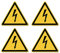 Warnung vor elektrischer Spannung: W012 - DIN EN ISO 7010 / ASR A1.3 - Aufkleber: 7.5 cm, 4 Stück
