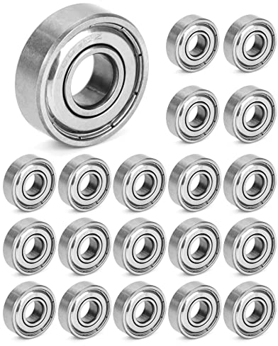 QWORK® 20 Stück 6000ZZ Kugellager, Metall Double Shielded Miniatur Rillenkugellager, 10mmx26mmx8mm, Kohlenstoffstahl